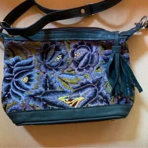 Handmade Leather Guatemalan Huipil Handbag - Samantha